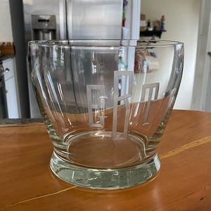 Vintage Mid-Century EBT monogrammed Crystal Bowl